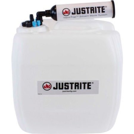JUSTRITE Justrite 12846 VaporTrap„¢ UN/DOT Carboy With Filter Kit, HDPE, 13.5-Liter, 8 Ports 12846